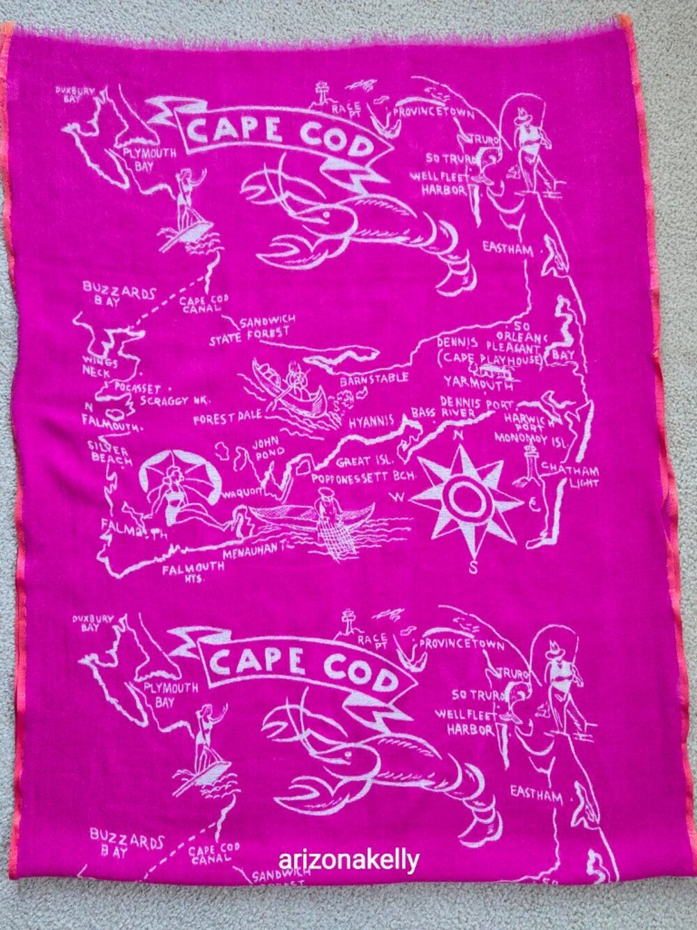 J. Crew Cape Cod Wool & Silk HOT PINK Scarf - Picture 10 of 12
